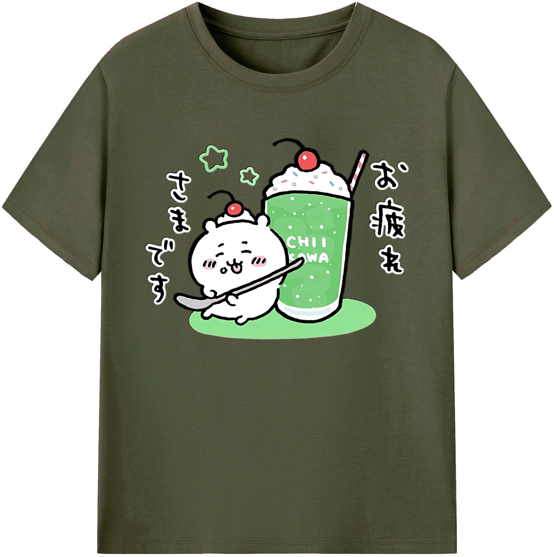 （画像用） ちいかわ ちいかわ Chii-kawa chiikawa 綿100％ メンズ半袖Tシャツ｜肌触りやわらか＆通気性